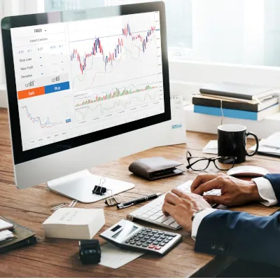 Investment growth chart and financial success